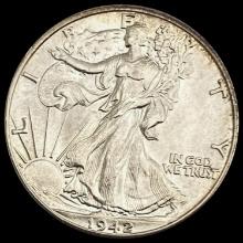 1942 Walking Liberty Half Dollar CHOICE BU CHOICE BU