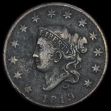 1819 Coronet Head Large Cent NEARLY UNCIRCULATED