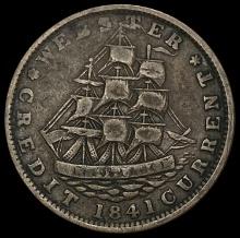 1841 Hard Times Token - Webster Credit C LIGHTLY CIRCULATED