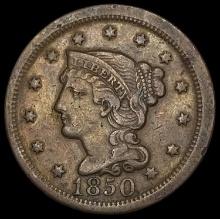 1850 Braided Hair Large Cent NEARLY UNCIRCULATED