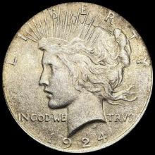 1924 Silver Peace Dollar NEARLY UNCIRCULATED