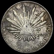 Mexico 1883-Mo Silver 8 Reales. LIGHTLY CIRCULATED