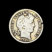 1914 Barber Dime LIGHTLY CIRCULATED