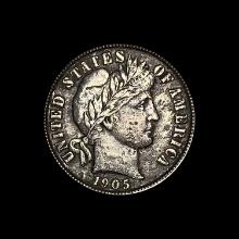 1905-S Silver Barber Dime LIGHTLY CIRCULATED