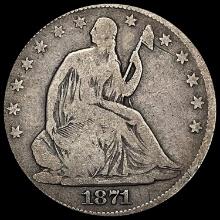 1871-S Silver Half Dollar (Seated Liberty) NICELY CIRCULATED