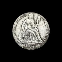1867 Seated Liberty Dime CLOSELY UNCIRCULATED