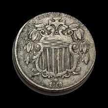 1868 Shield Nickel NEARLY UNCIRCULATED