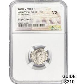 Roman Lucius Verus, AD 161-169 Silver Denarius