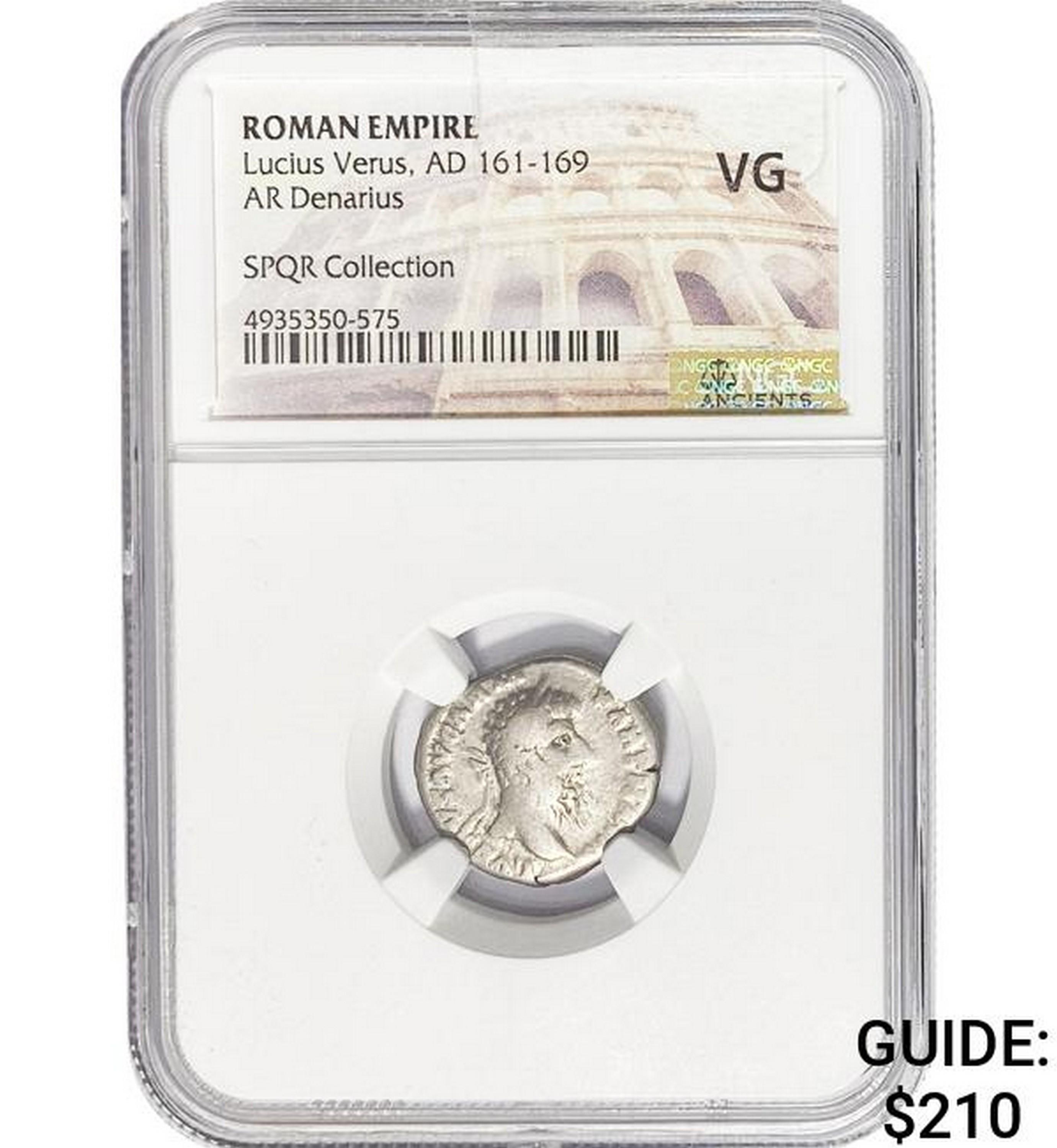 Roman Lucius Verus, AD 161-169 Silver Denarius