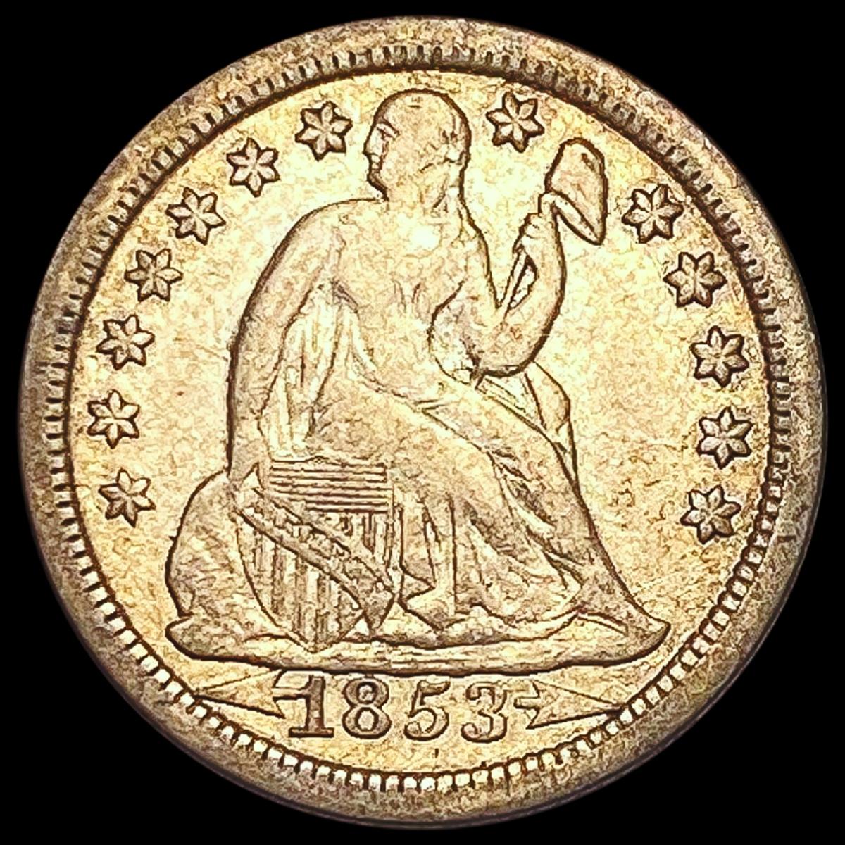 1853 Arrows Seated Liberty Dime LIGHTLY CIRCULATED