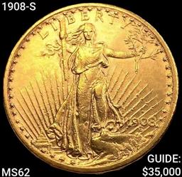 1908-S $20 Gold Double Eagle UNCIRCULATED