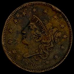 1836 Coronet Head Large Cent CLOSELY UNCIRCULATED CLOSELY UNCIRCULATED