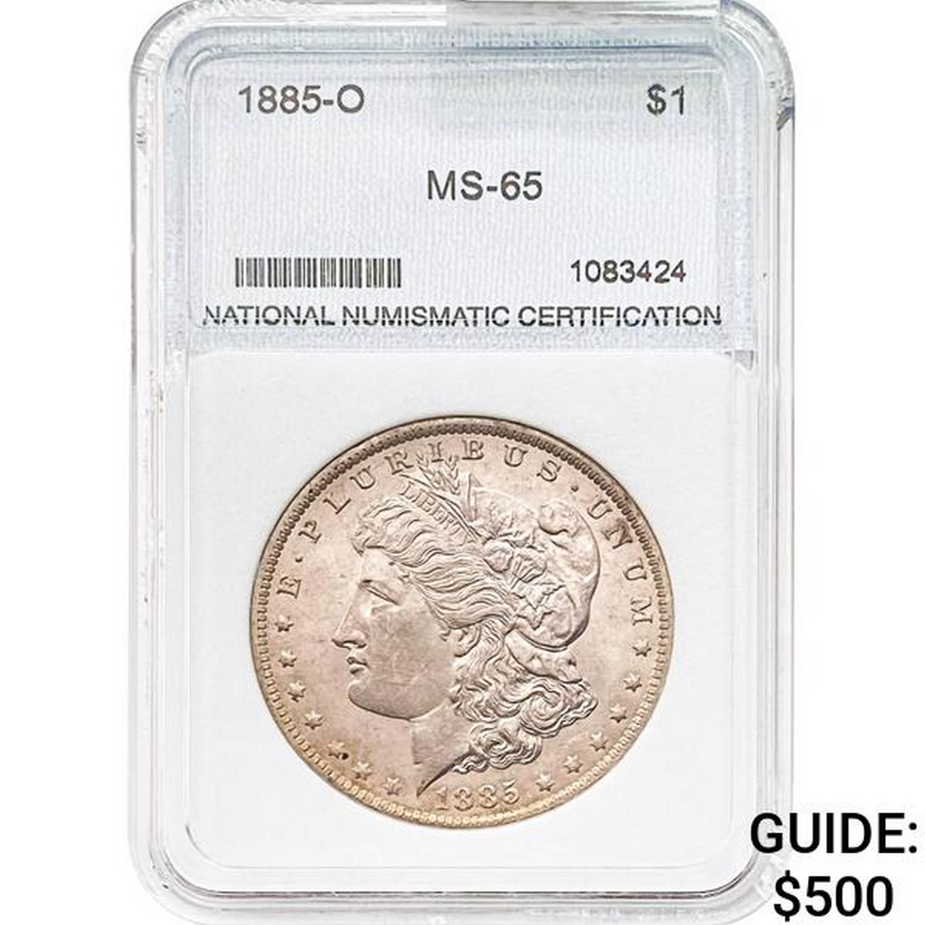 1885-O Morgan Silver Dollar NNC MS-65