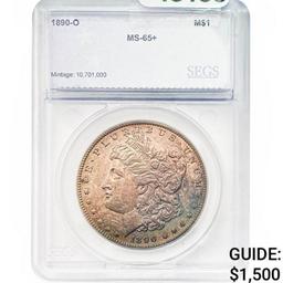 1890-O Morgan Silver Dollar SEGS MS-65+