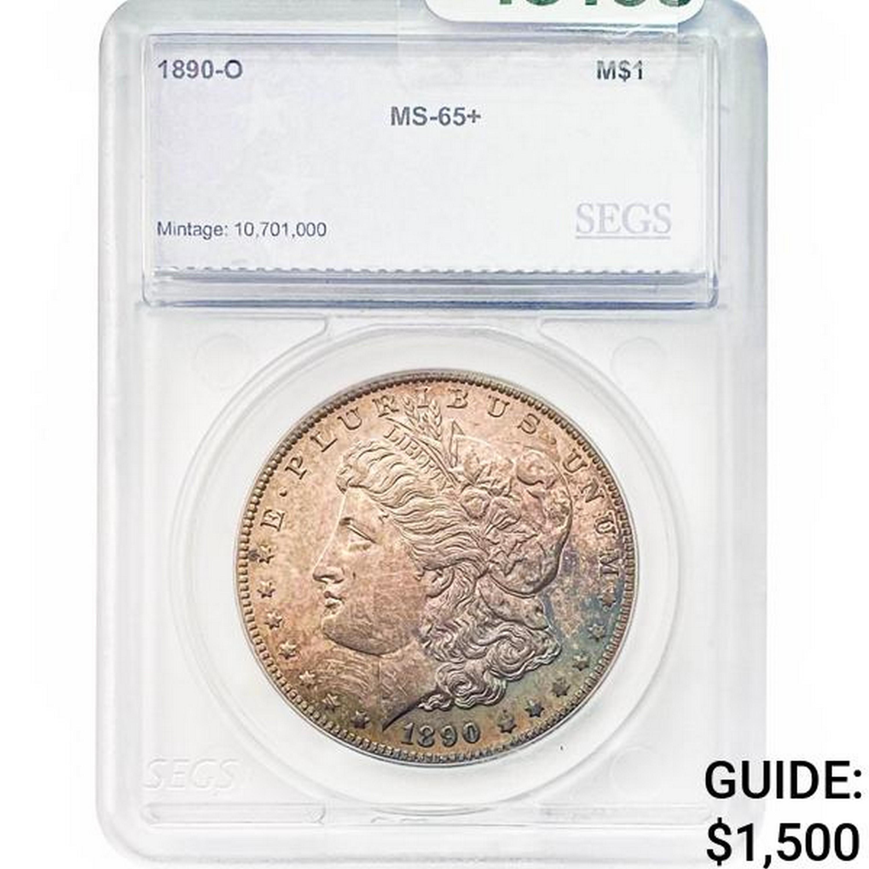 1890-O Morgan Silver Dollar SEGS MS-65+