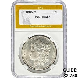1886-O Morgan Silver Dollar PGA MS63