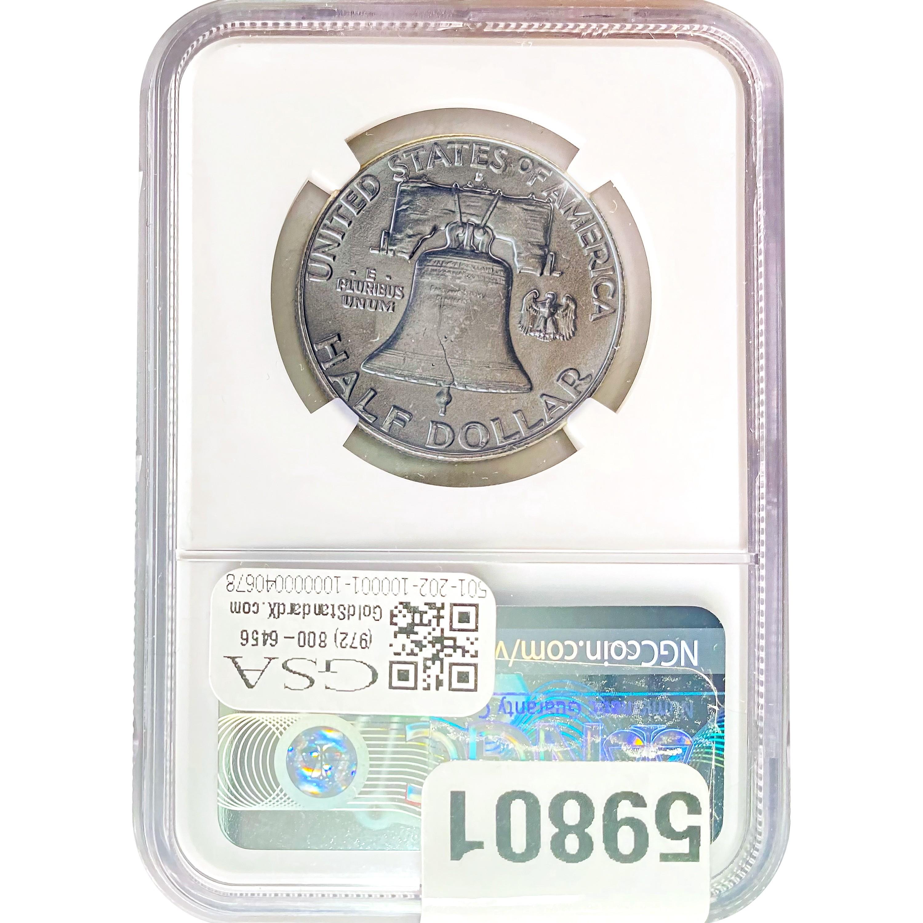 1957-D Franklin Half Dollar NGC MS64 FBL