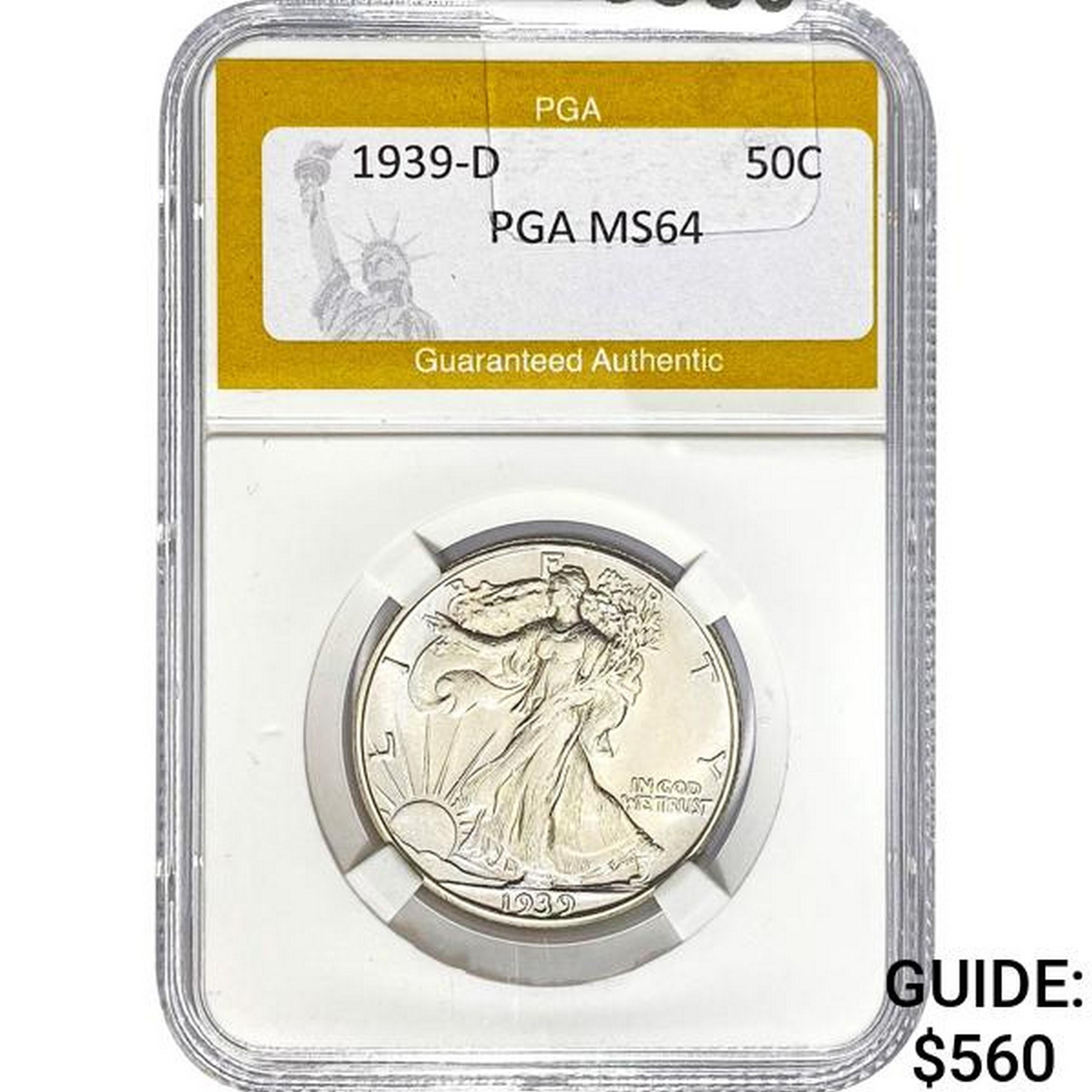 1939-D Walking Liberty Half Dollar PGA M
