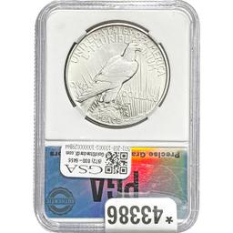 1921 $1 Peace Dollar PGA MS63