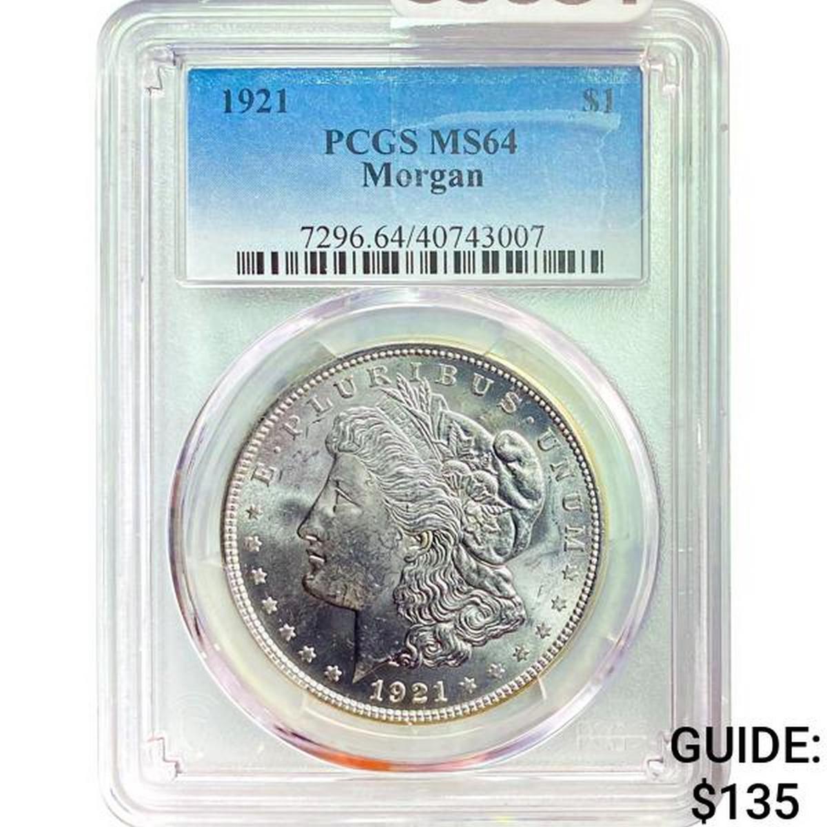 1921 Morgan Dollar PCGS MS64