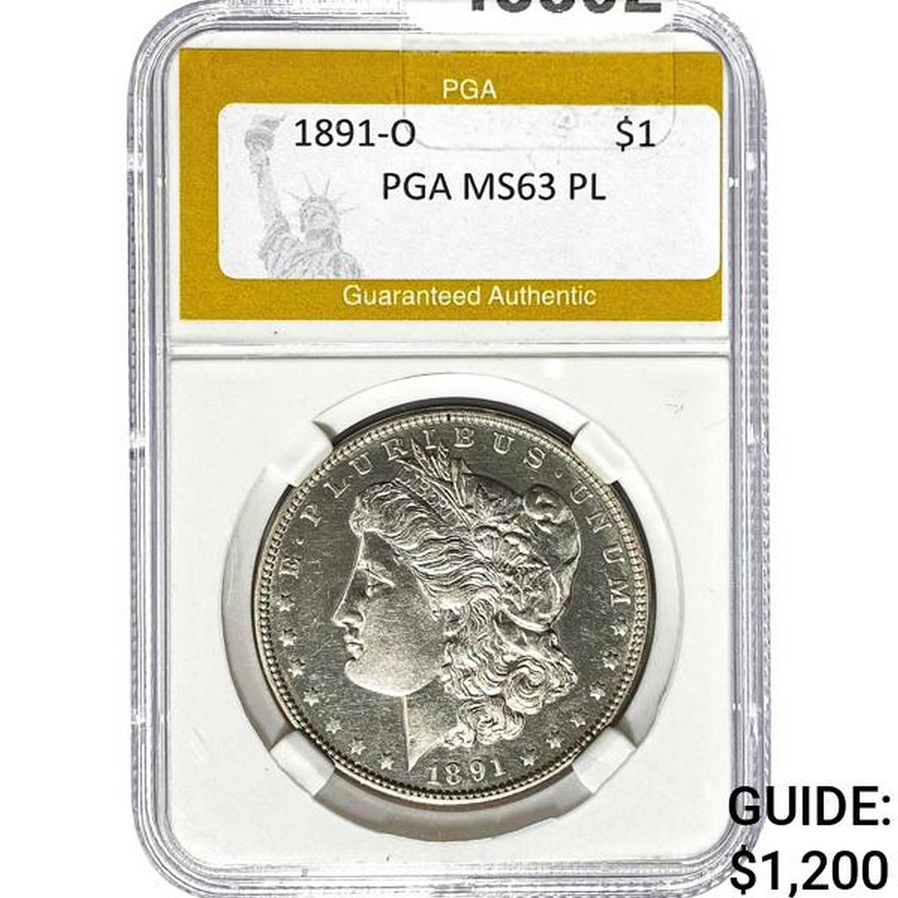 1891-O Morgan Dollar PGA MS63 PL