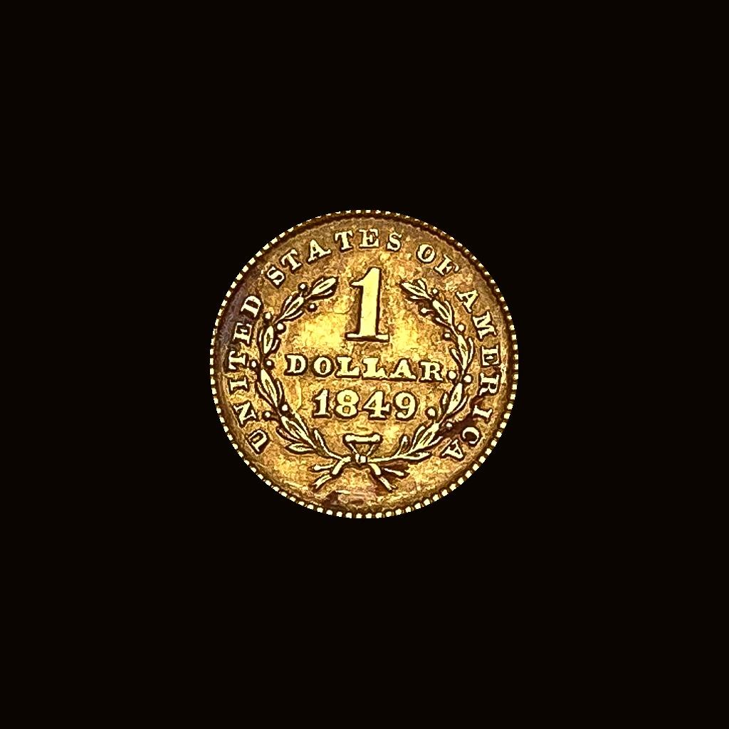 1849 Gold $1 Type 1 CHOICE AU