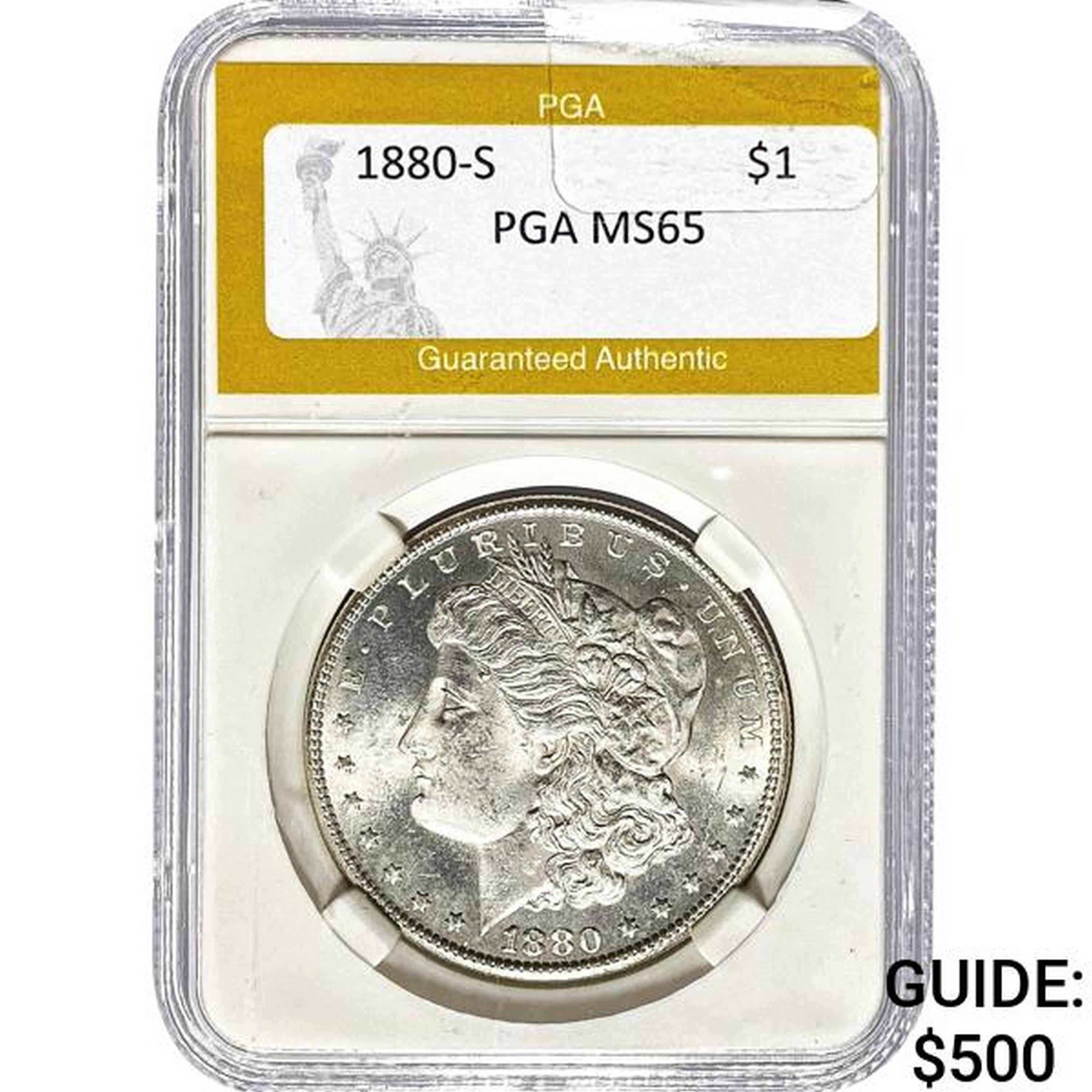 1880-S Morgan Dollar PGA MS65