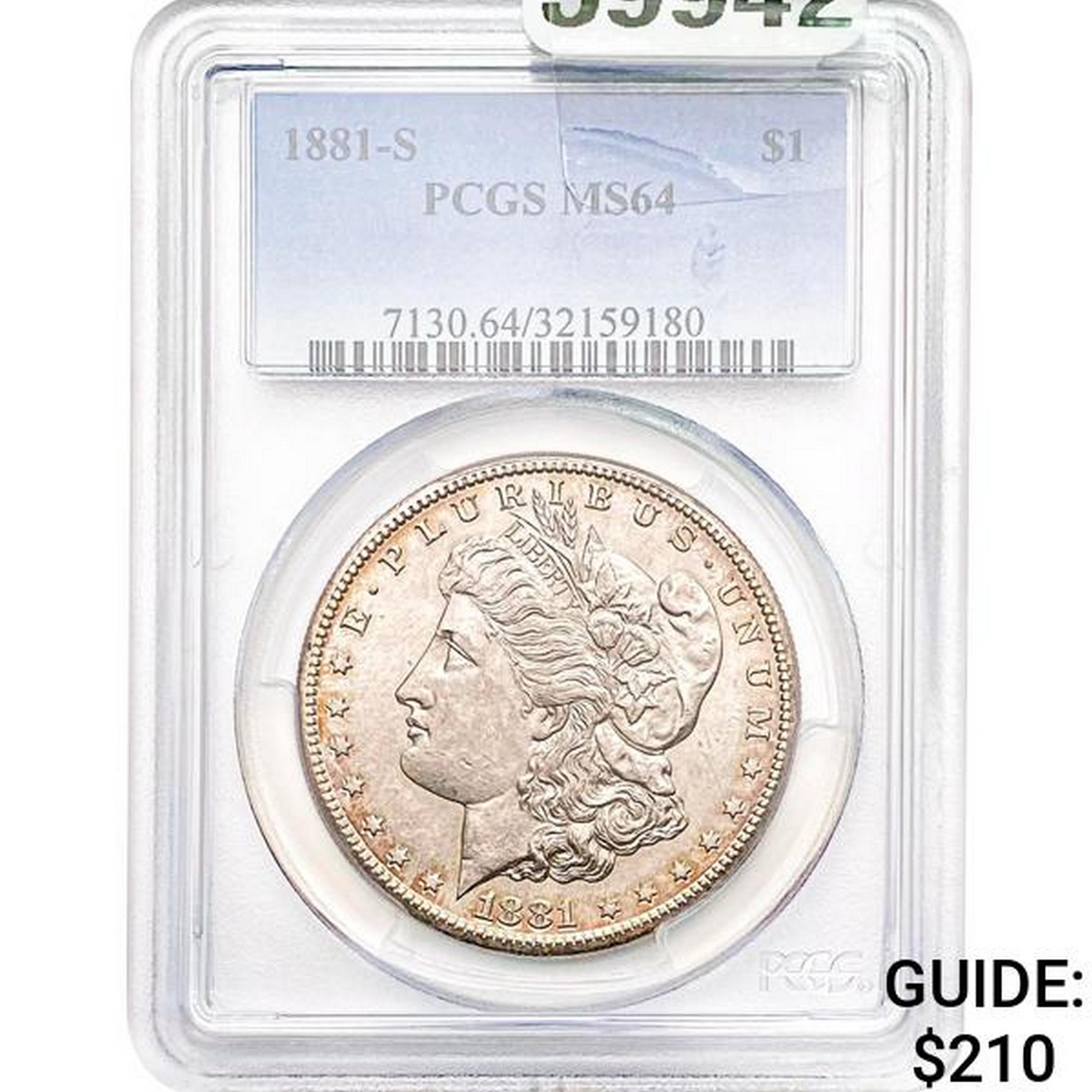 1881-S Morgan Silver Dollar PCGS MS64