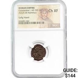 Roman Constantine I, AD 307-337 AE3/4 BI Nummus