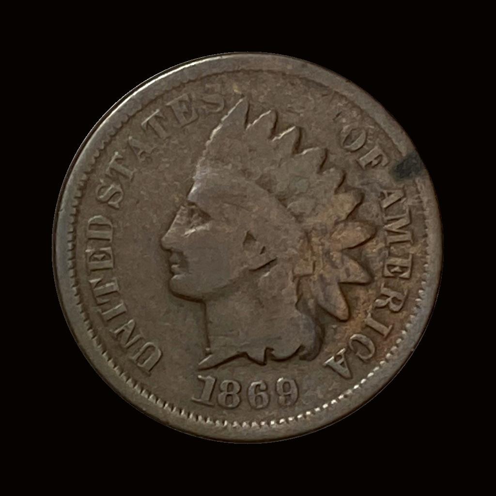 1869 Indian Head Cent NICELY CIRCULATED