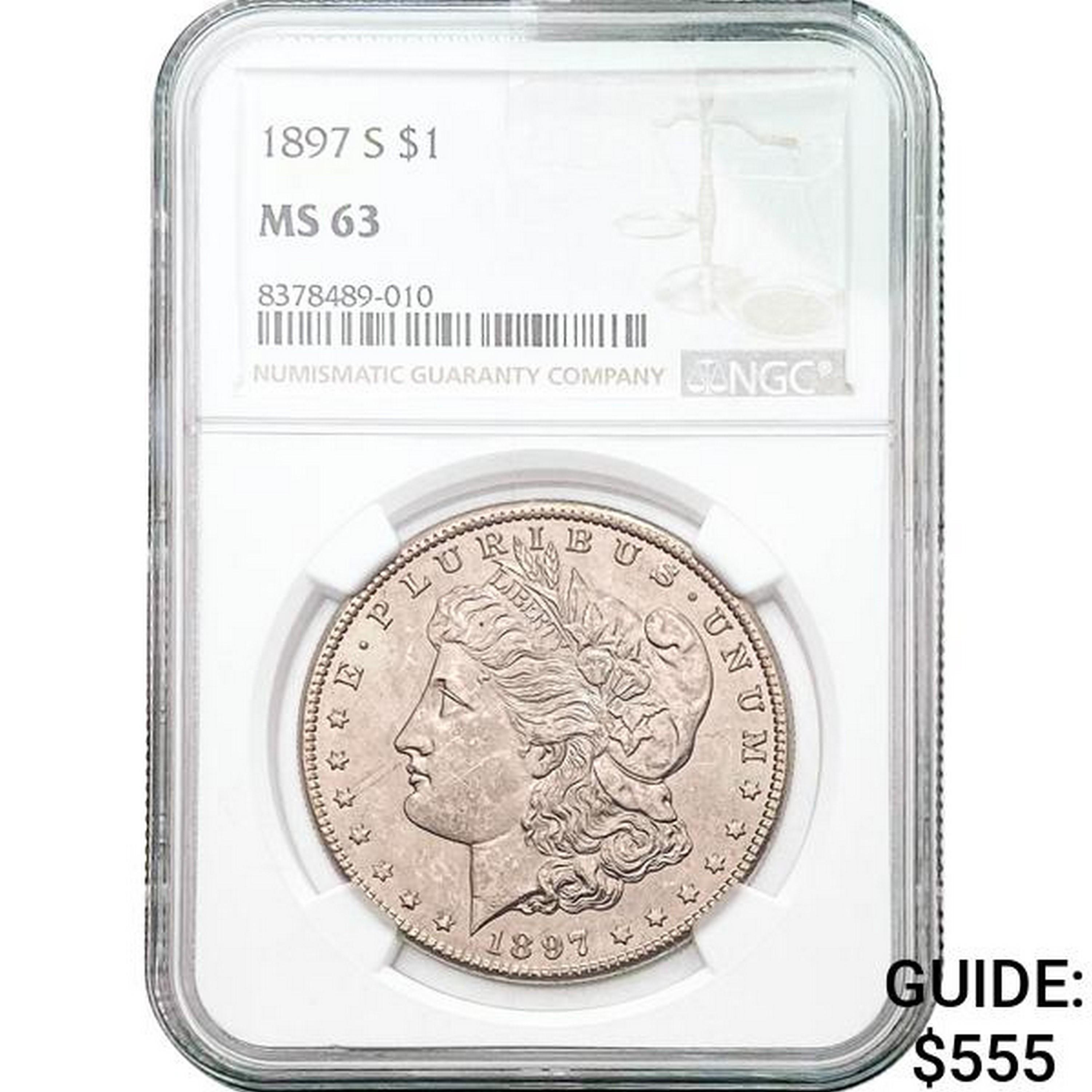 1897-S Morgan Silver Dollar NGC MS63