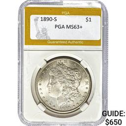1890-S Morgan Dollar PGA MS63+