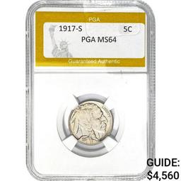 1917-S Buffalo Nickel PGA MS64
