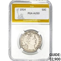 1914 Barber Half Dollar PGA AU50