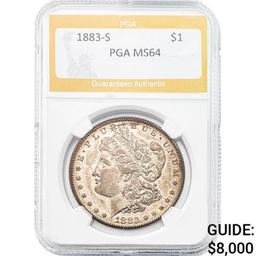 1883-S Morgan Silver Dollar PGA MS64