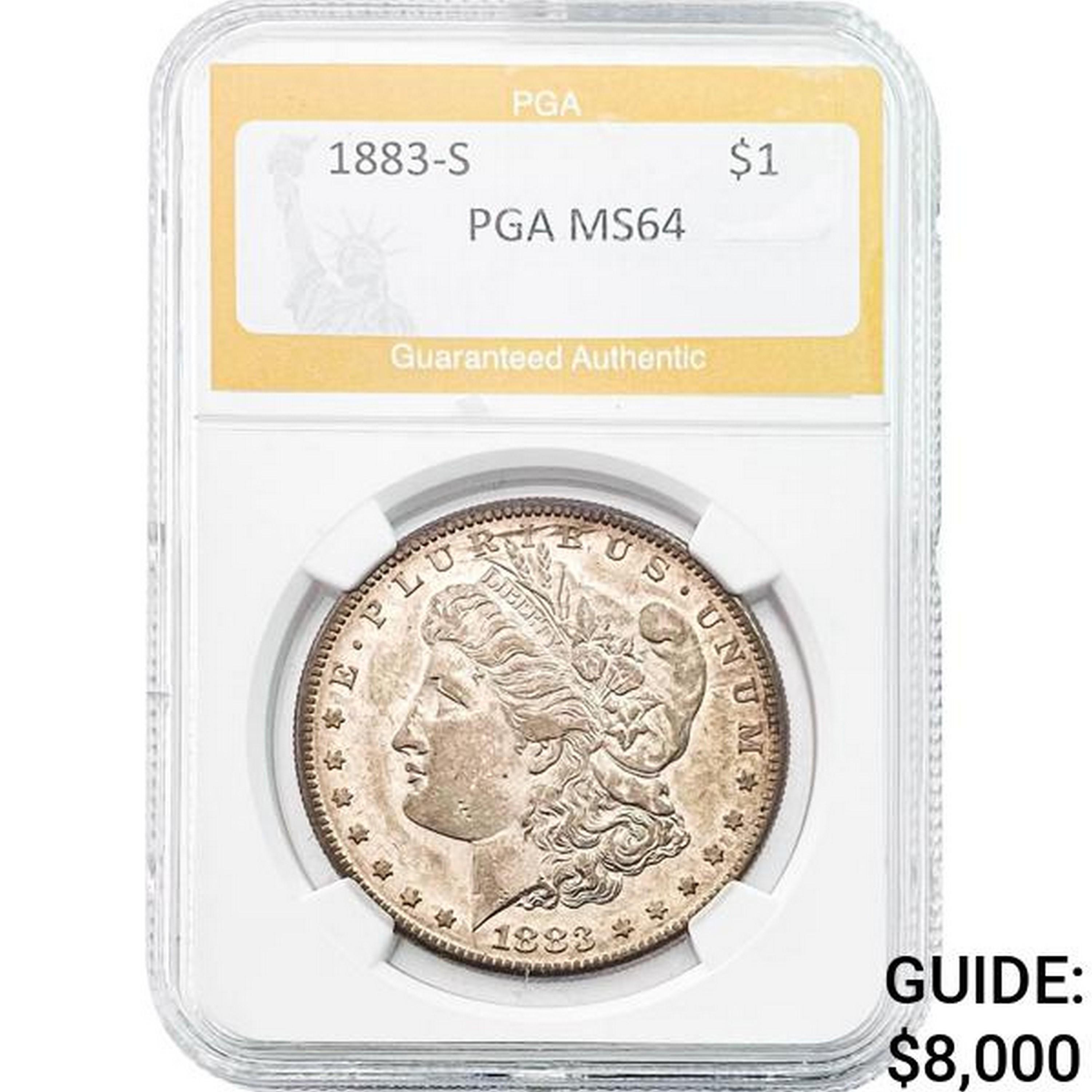 1883-S Morgan Silver Dollar PGA MS64