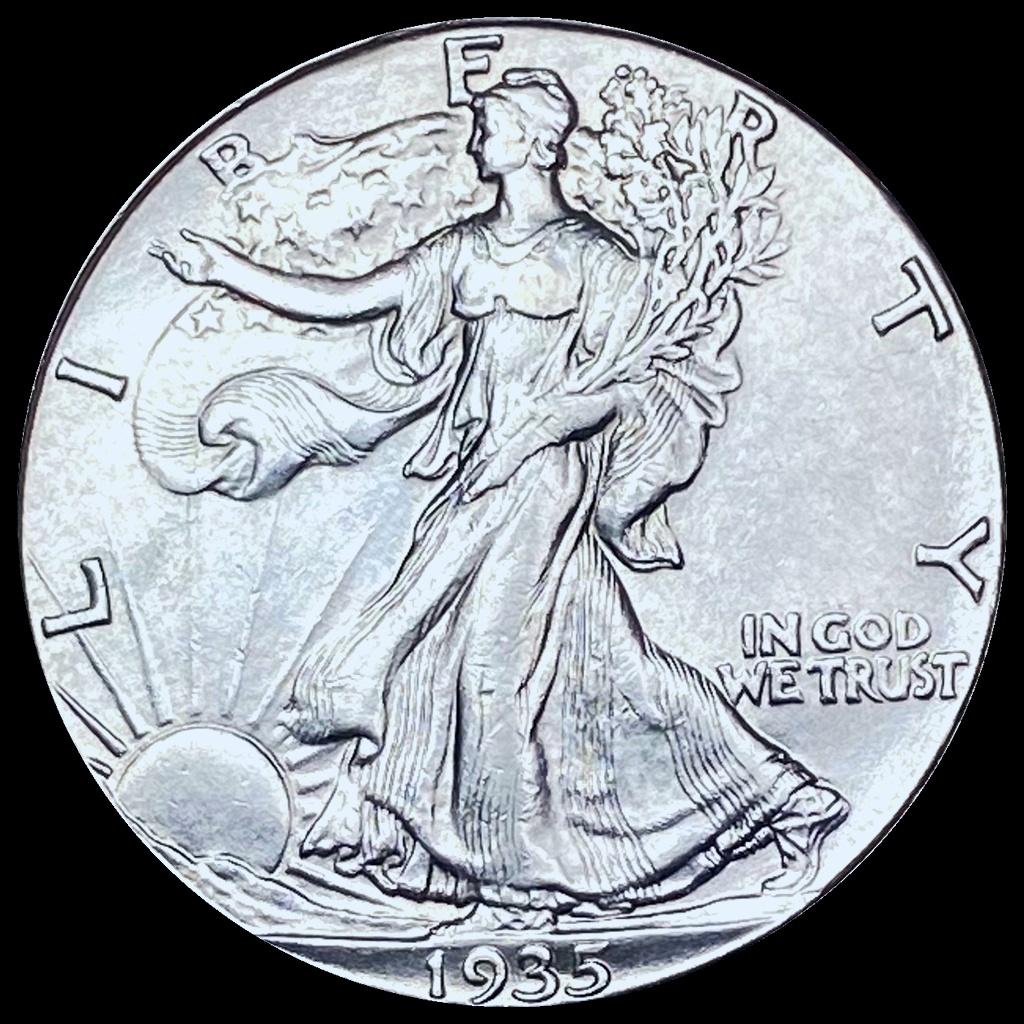 GEM BU 1935-S Silver Walking Liberty Half Dollar