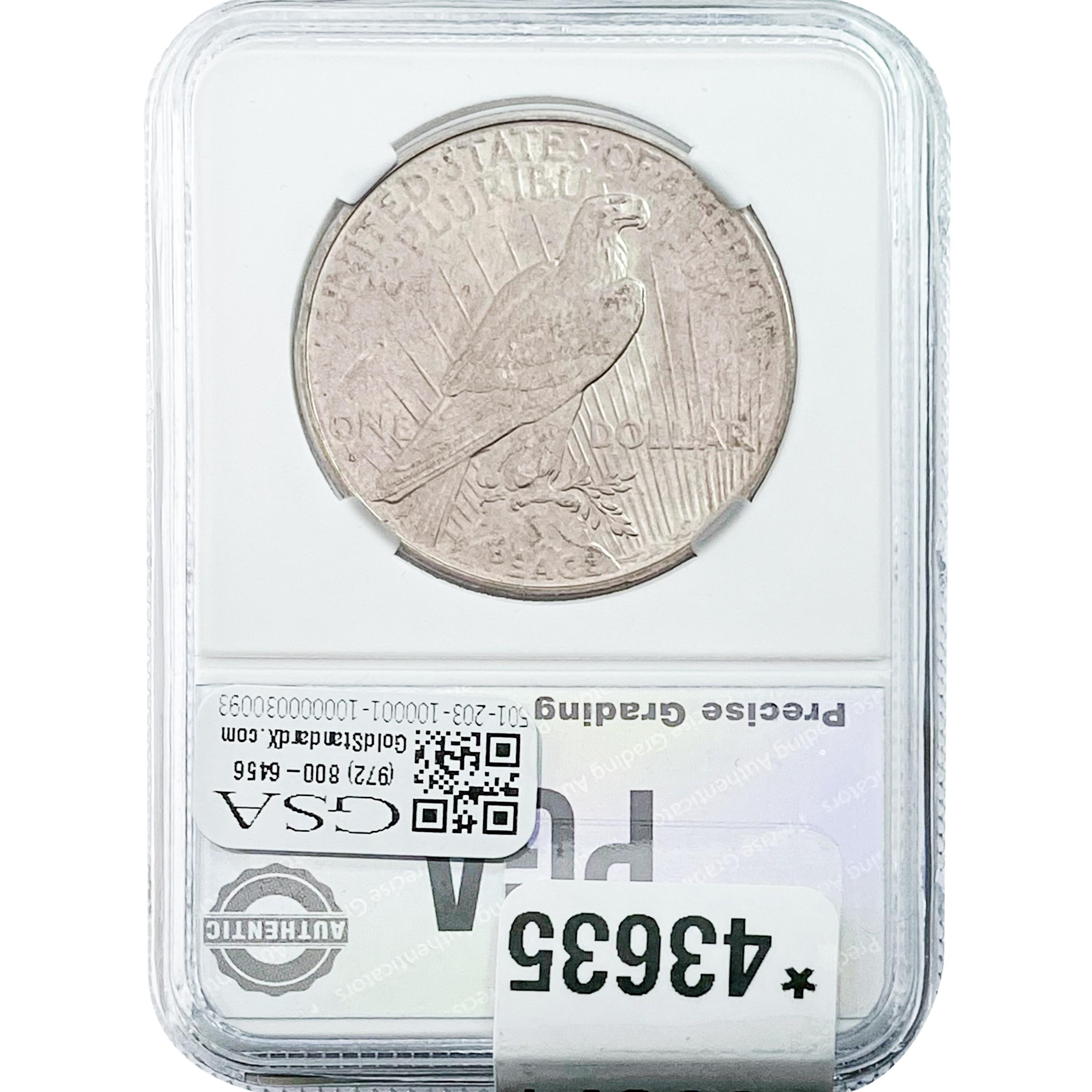 1934-D Peace Dollar PGA MS65