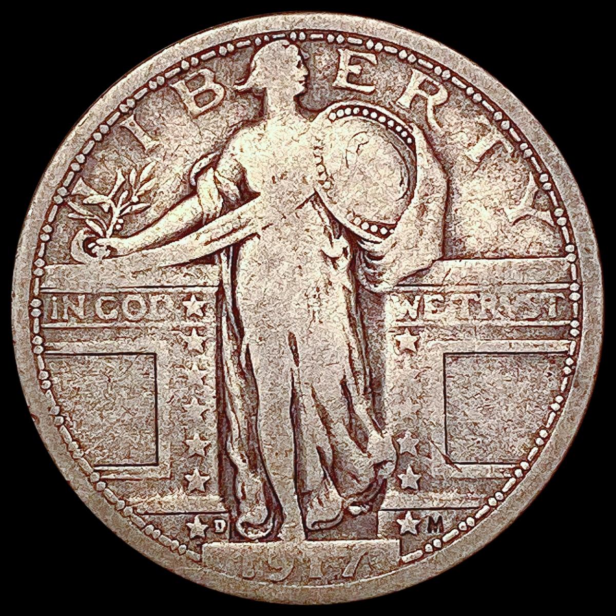 1917-D Standing Liberty Quarter NICELY CIRCULATED