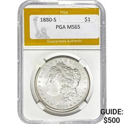 1880-S Morgan Silver Dollar PGA MS65