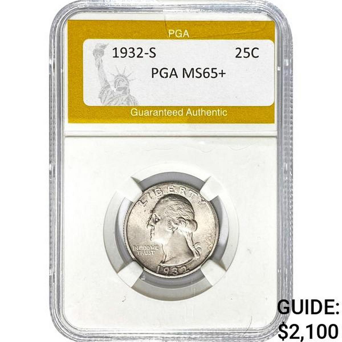 1932-S Washington Quarter PGA MS65+