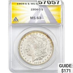 1904-O Morgan Silver Dollar ANACS MS63