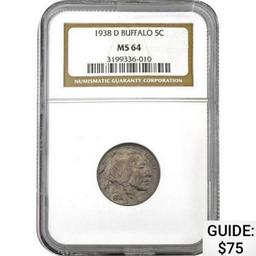 1938-D Buffalo Nickel NGC MS64