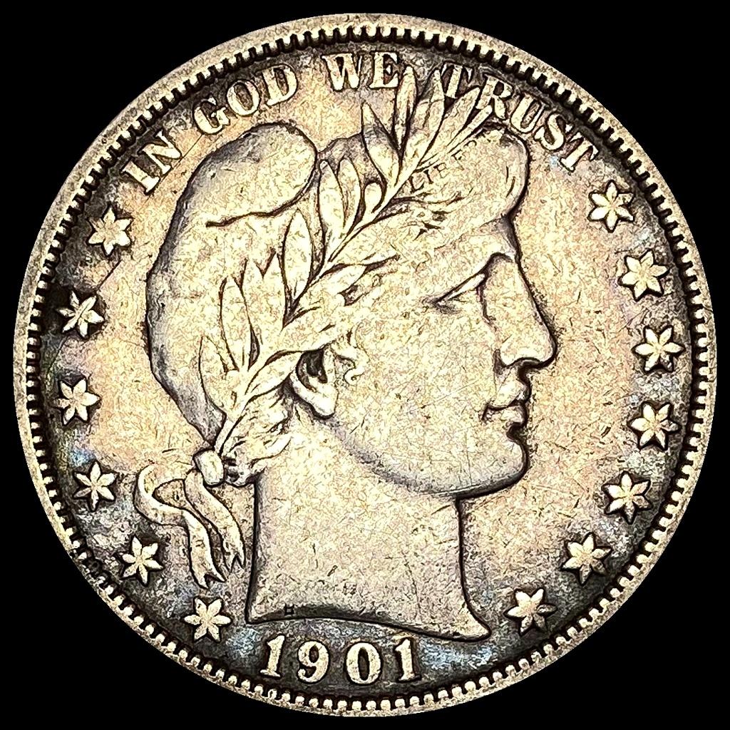 LIGHTLY CIRCULATED 1901-O Silver Barber Half Dollar
