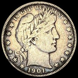 LIGHTLY CIRCULATED 1901-O Silver Barber Half Dollar