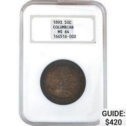 1893 Columbian Half Dollar GSA MS64