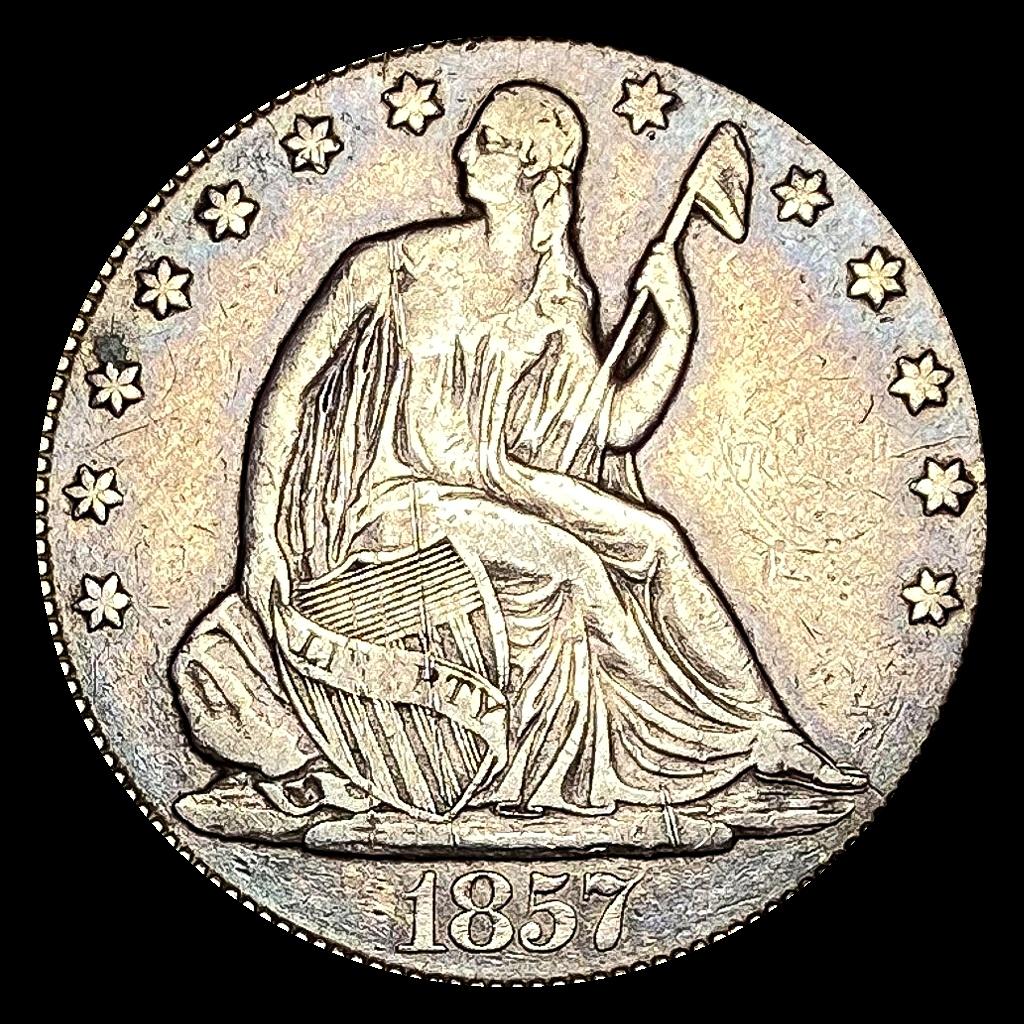 LIGHTLY CIRCULATED 1857 Silver Half Dollar (Seated Liberty)