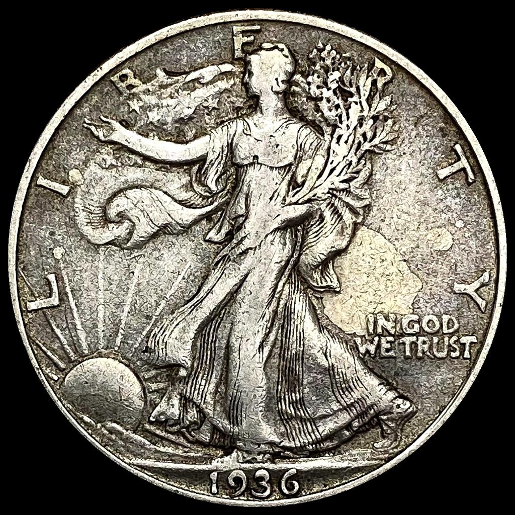 NEARLY UNCIRCULATED 1936-D Silver Walking Liberty Half Dollar