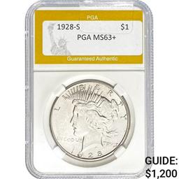 1928-S Peace Dollar PGA MS63+