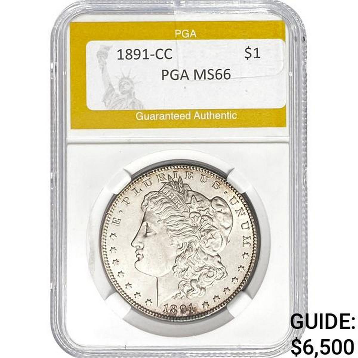 1891-CC Morgan Dollar PGA MS66
